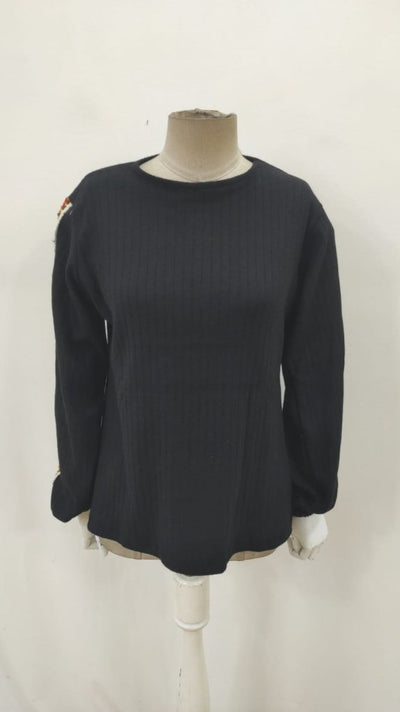Women's Long-Sleeve Boat Neck Brushed Knit Blouse, 30317