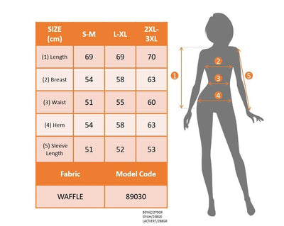 Kadın Uzun Kollu V Yakalı Waffle Bluz, 28386