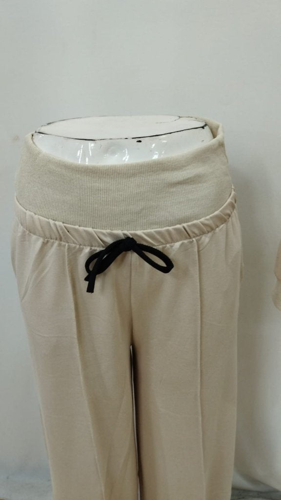 Set de două piese: Bluză cu mâneci lungi cu tipar Nope și talie cu panglică elastică pentru femei, 29365
