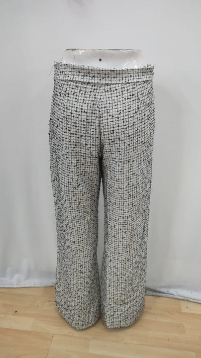 Pantaloni de damă țesuți cu talie înaltă, evazați, 30388