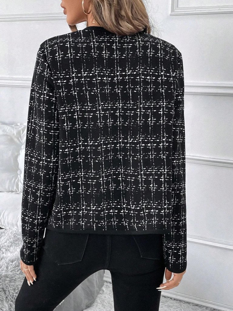 Jachetă scurtă Chanel pentru femei, cu mânecă lungă și deschidere în față, 30258