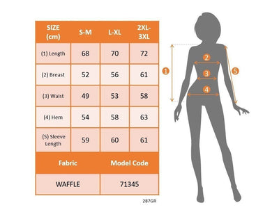 Bluz Waffle cu mânecă lungă și decolteu în V pentru femei, 32082