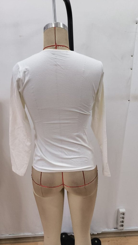Bluz de damă cu mâneci lungi, guler petrecut, detalii cu cataramă, din viscoză, 28695