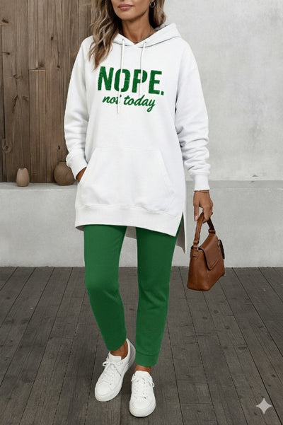 Women's Long-Sleeve Hooded Drawstring Viscose Double Yarn Sweatshirt, 31100