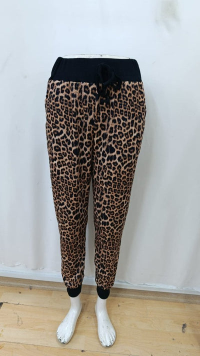 Pantaloni damă cu talie înaltă, model cu șnur, cu două fire, 29929