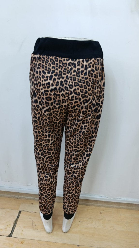 Pantaloni damă cu talie înaltă, model cu șnur, cu două fire, 29929