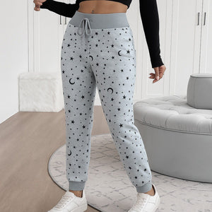 Pantaloni damă cu talie înaltă, model cu șnur, cu două fire, 29931