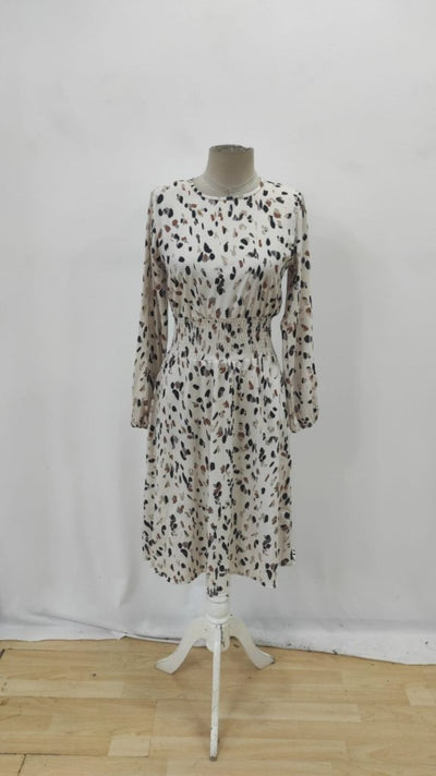Rochie midi Supreme pentru femei, cu mânecă lungă, decolteu tip barcă, talie elastică, 29242