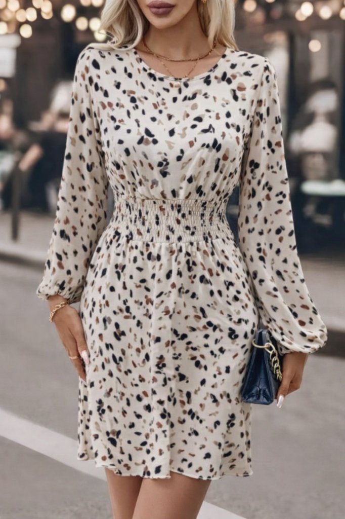 Rochie midi Supreme pentru femei, cu mânecă lungă, decolteu tip barcă, talie elastică, 29242