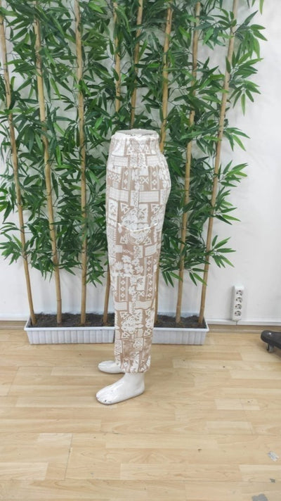 Pantaloni cargo cu model etnic și buzunare pentru femei, 31627