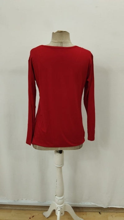 Women's Long Sleeve V-Neck Shimmer Detail Viscose Blouse, 30664