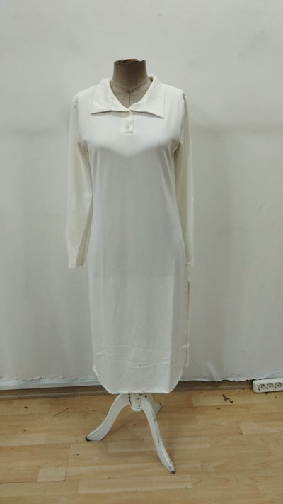 Rochie midi din modal cu mânecă lungă și guler, 30859