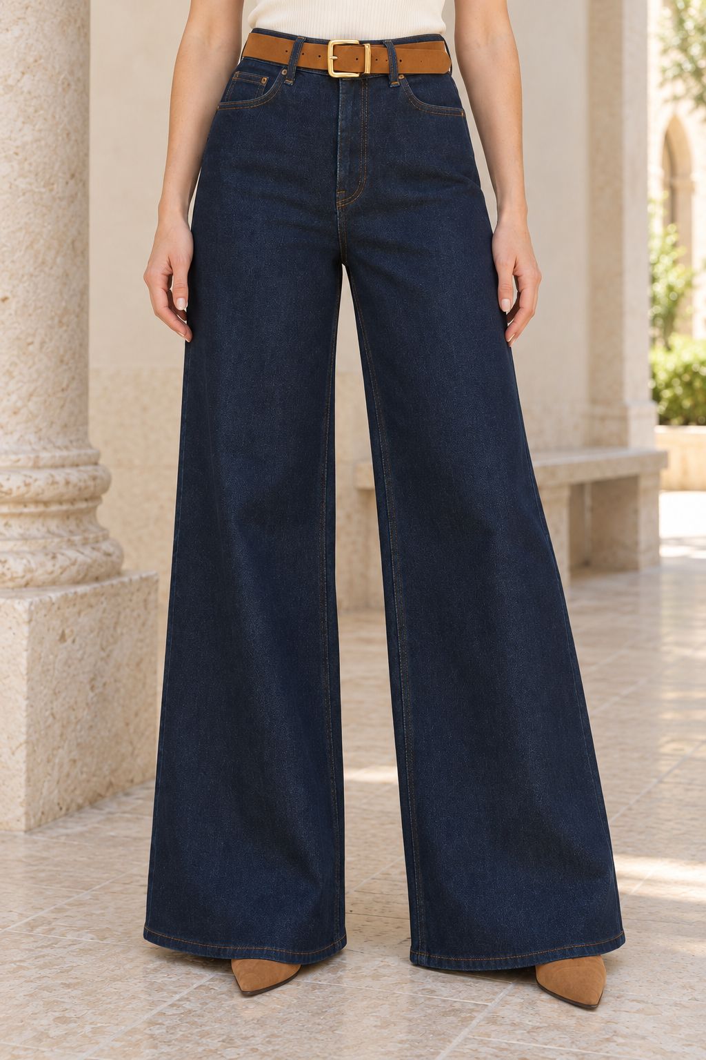 Geniş Paça Kot Pantolon 7082