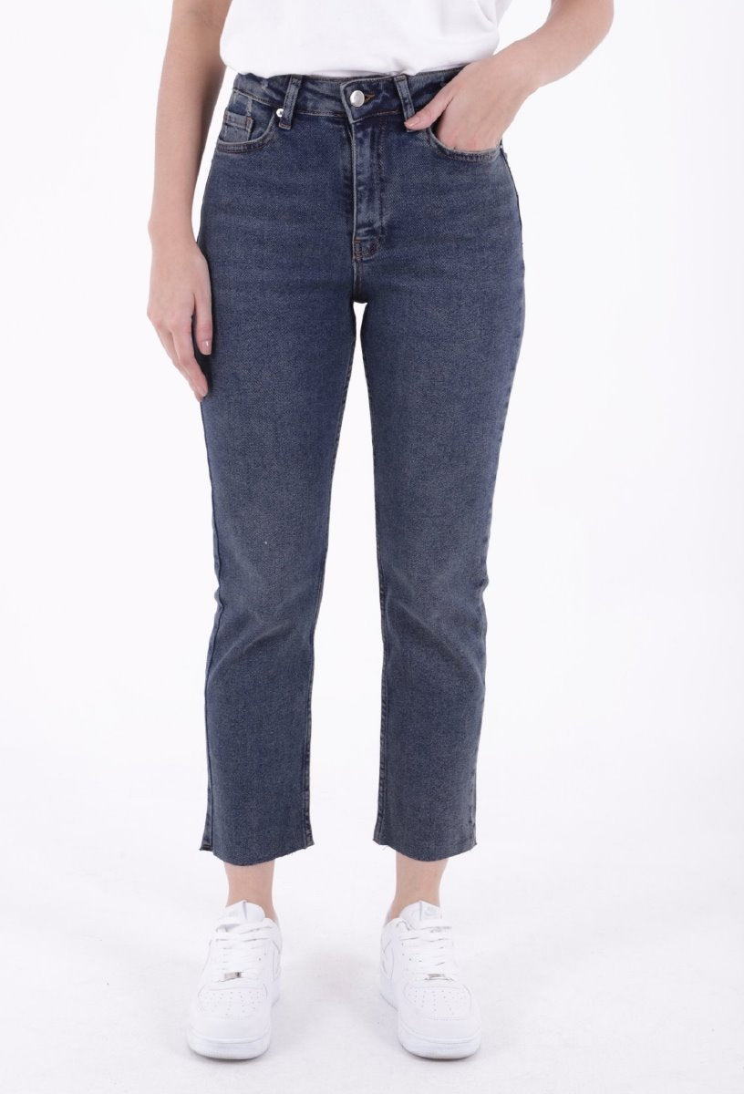 Dikişsiz Paça Mom Fit Kot Pantolon 764