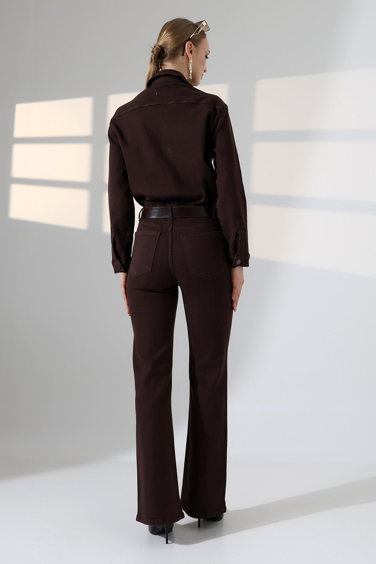Salopeta Denim Clasica cu Talie Plegata 3037