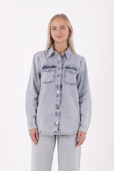 Cămașă Denim cu Capse 6013