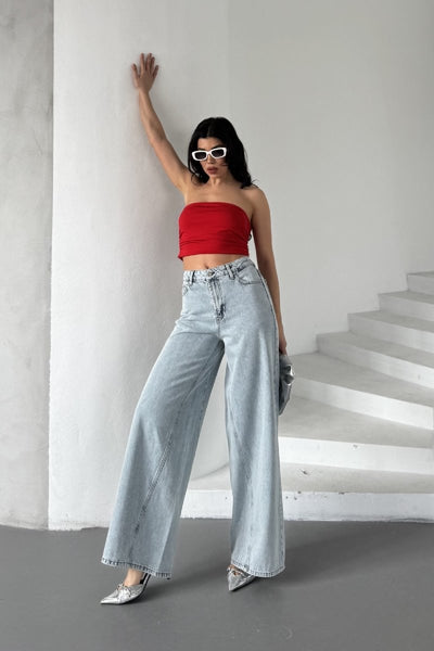 Pantalon Denim Baggy Segmentat 7045