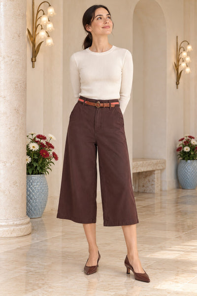 Pantaloni Capri cu curea 239