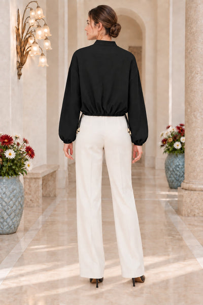 Beli Bağcıklı Crop Gömlek 6388