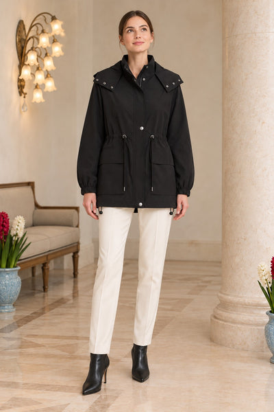 Drawstring Hooded Raincoat 6319