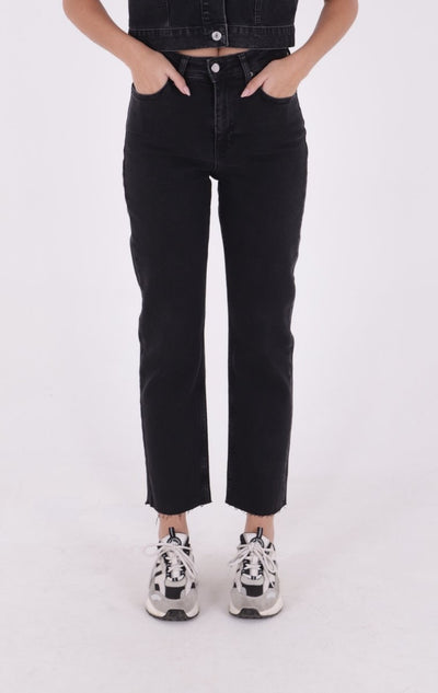 Pantaloni Denim Mom Fit cu Crac fara Cusaturi 764