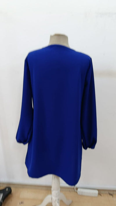Rochie mini din crepă importată cu mâneci lungi și guler rotund, 30377