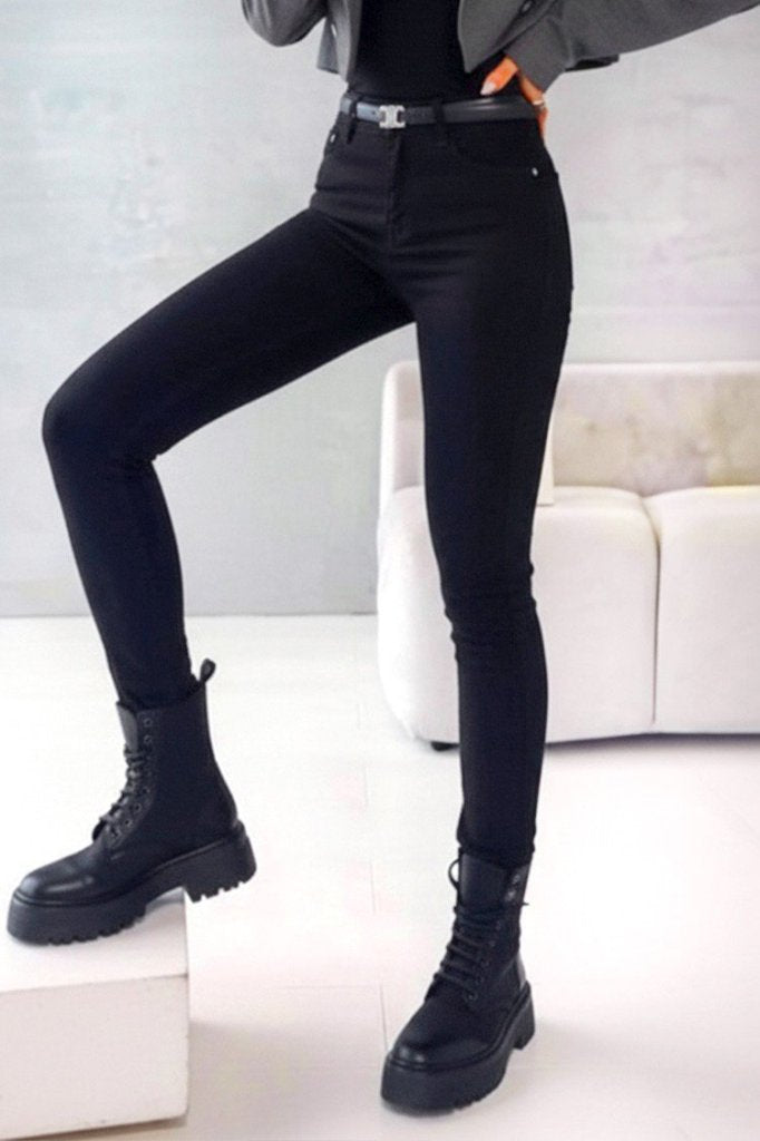 Kadın Yüksek Bel Cepli Kemersiz Kot Pantolon, 30459