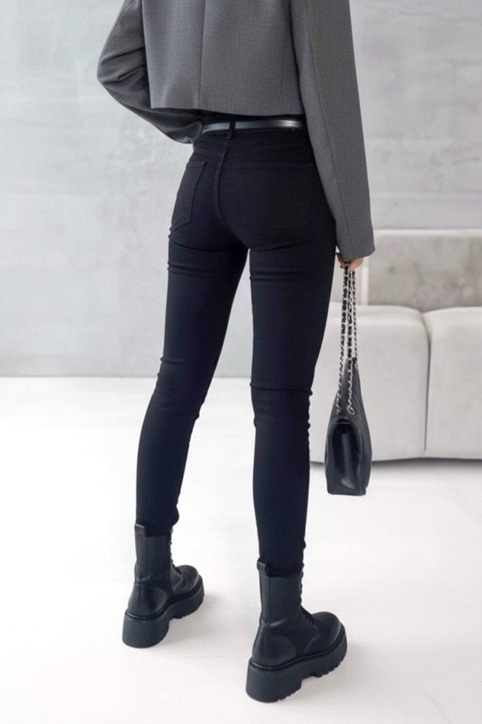 Kadın Yüksek Bel Cepli Kemersiz Kot Pantolon, 30459