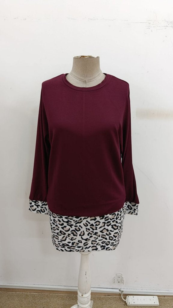 Rochie Mini Leopard cu Două Piese din Viscoză și Mâneci Lungi pentru Femei, 30771