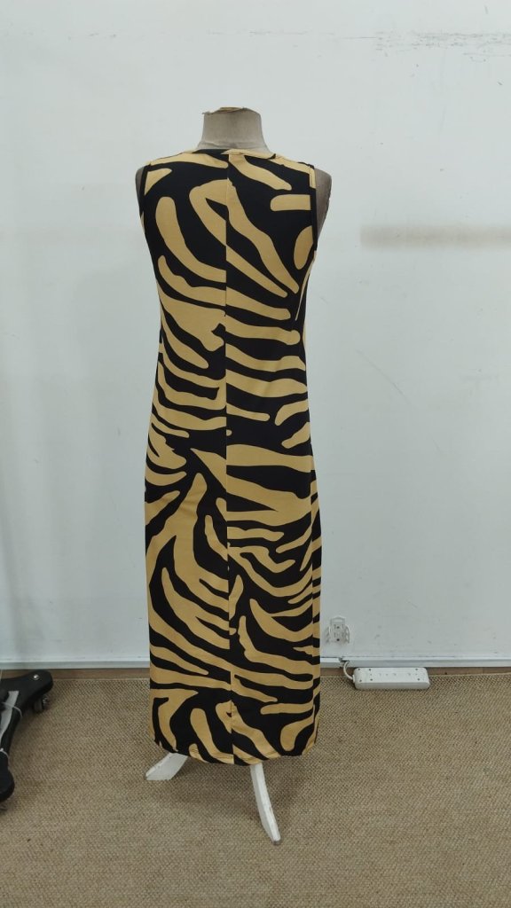 Rochie lungă Supreme pentru femei, cu guler rotund și bretele, model 30822
