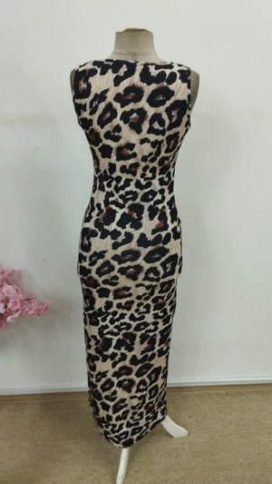 Kadın Askılı Yuvarlak Yakalı Yandan Yırtmaçlı Uzun Dalgıç Elbise , 30826