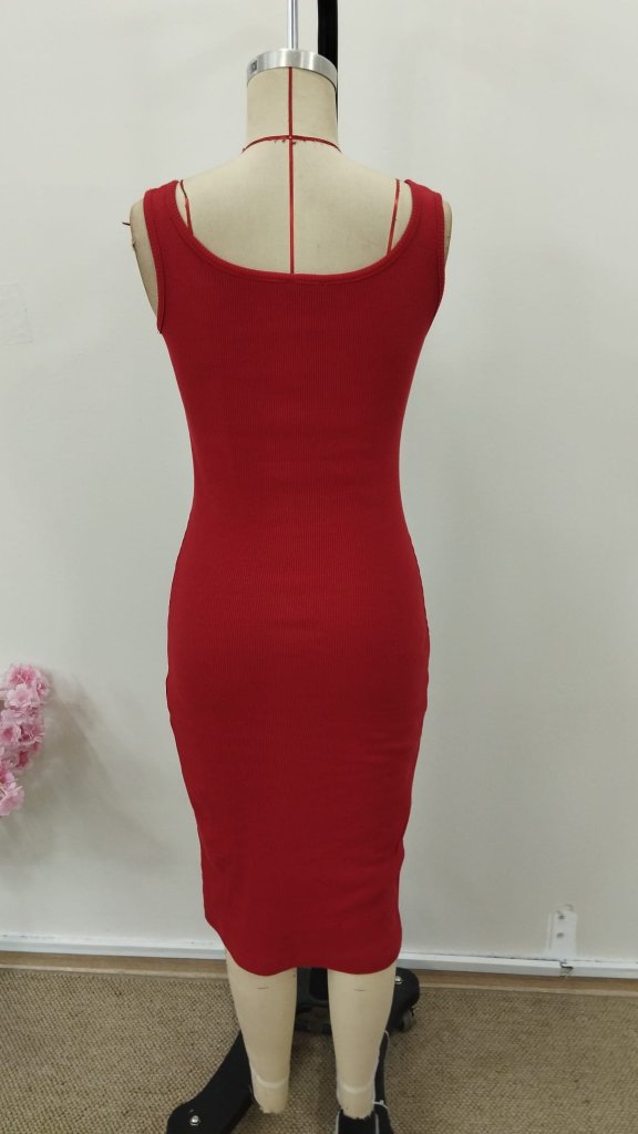 Rochie midi cu corset, decolteu rotund în V și bretele pentru femei, 30896