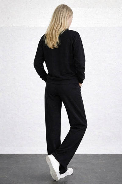 Set de două piese pentru femei, din viscoză, cu guler rotund și mânecă lungă, format din bluză și pantaloni, 32071