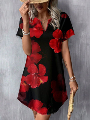 Rochie scurtă Supreme pentru femei, cu mânecă scurtă, decolteu în V, imprimeu floral, 31025