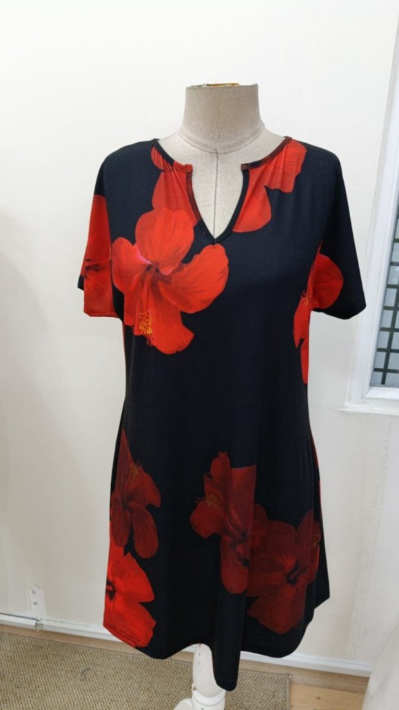 Rochie scurtă Supreme pentru femei, cu mânecă scurtă, decolteu în V, imprimeu floral, 31025