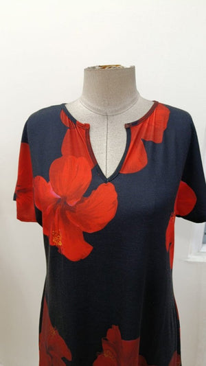 Rochie scurtă Supreme pentru femei, cu mânecă scurtă, decolteu în V, imprimeu floral, 31025