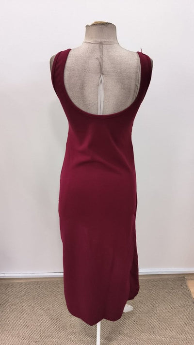 Rochie lungă de damă, cu bretele, decolteu înfășurat, importată, cu detalii asimetrice în față, 31125