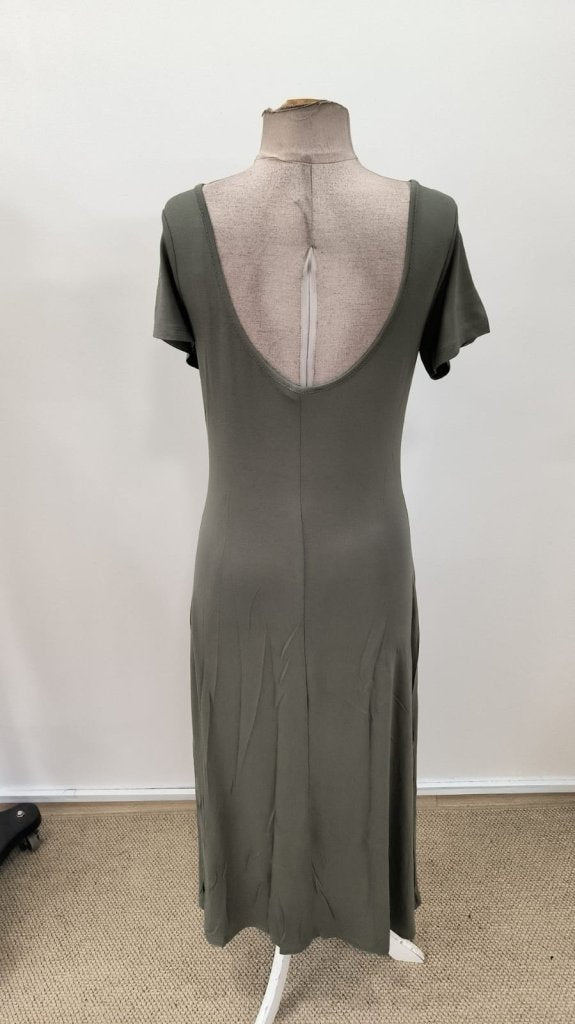 Rochie de damă din viscoză, cu mânecă scurtă, spate decoltată, cu crăpături, 31217