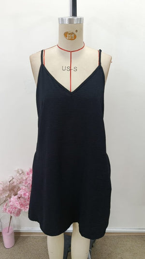 Rochie scurtă Aerobin pentru femei, cu bretele, decolteu în V, 31286