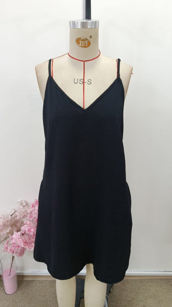 Rochie scurtă Aerobin pentru femei, cu bretele, decolteu în V, 31286