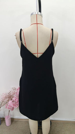 Rochie scurtă Aerobin pentru femei, cu bretele, decolteu în V, 31286