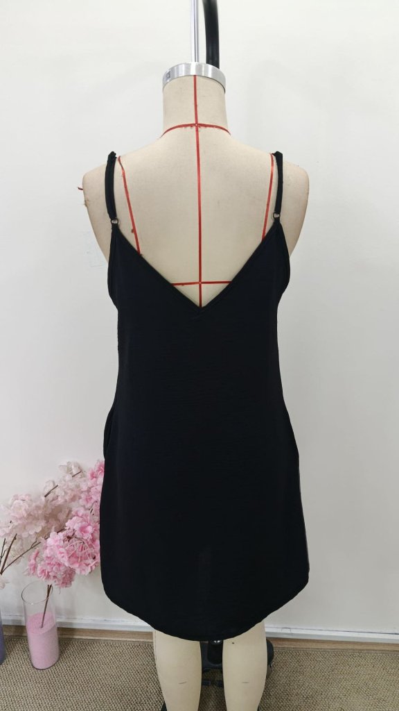 Rochie scurtă Aerobin pentru femei, cu bretele, decolteu în V, 31286