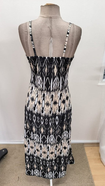Rochie lungă Supreme cu imprimeu, decolteu în V și bretele pentru femei, 31502