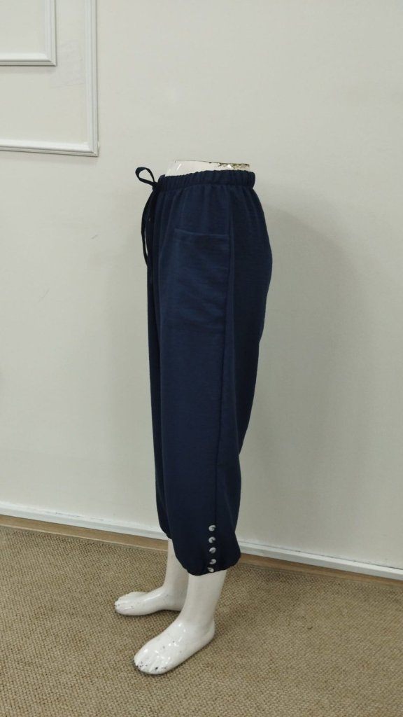 Kadın Beli Lastikli Bağcıklı Düğme Detaylı Pantolon , 34634