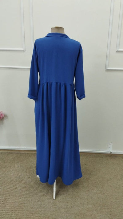 Women's Troy-Sleeve V-Neck Slit Long Aerobin Dress, 34255