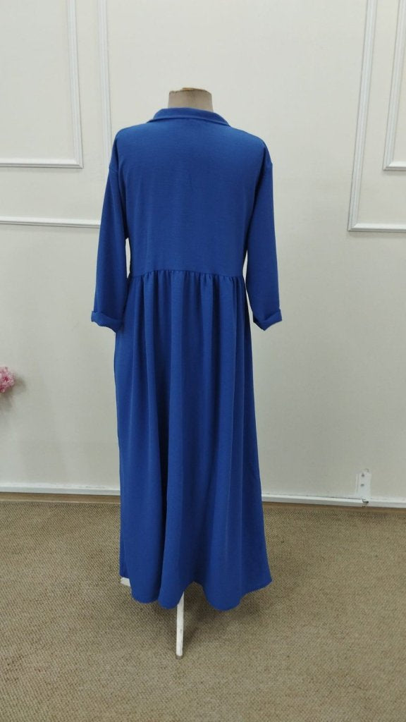 Women's Troy-Sleeve V-Neck Slit Long Aerobin Dress, 34255