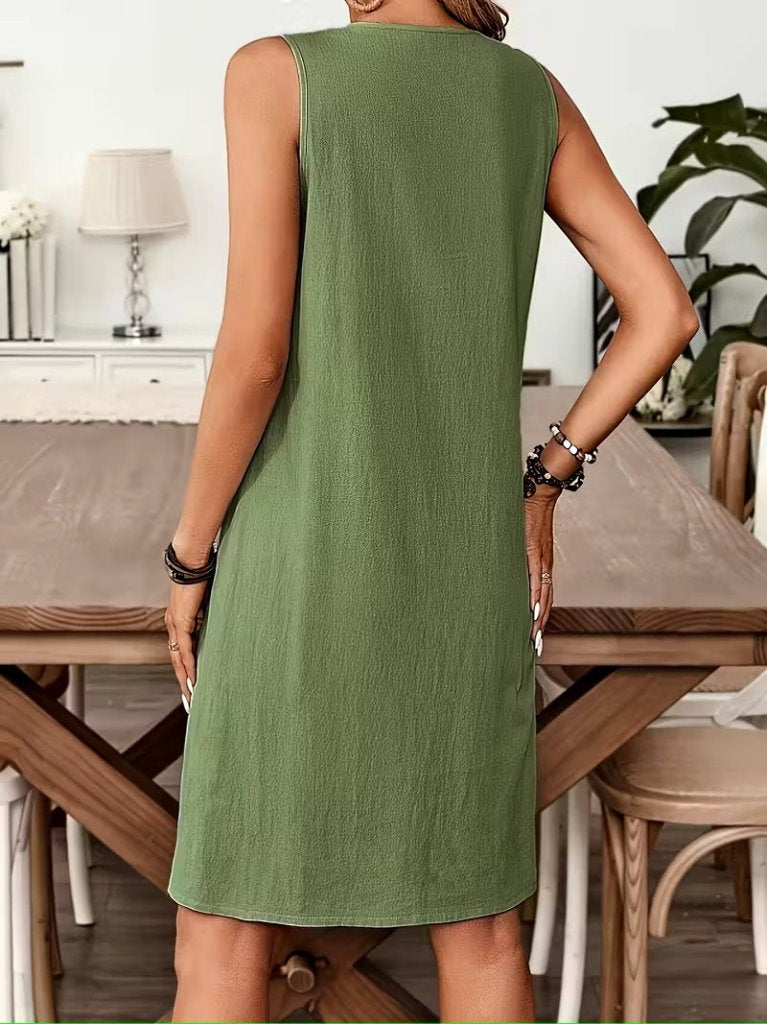Women's Strappy V-Neck Mini Celadon Green Dress, 34328
