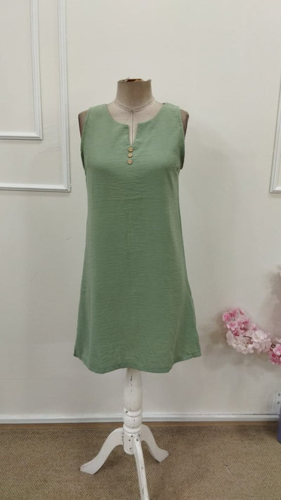 Women's Strappy V-Neck Mini Celadon Green Dress, 34328