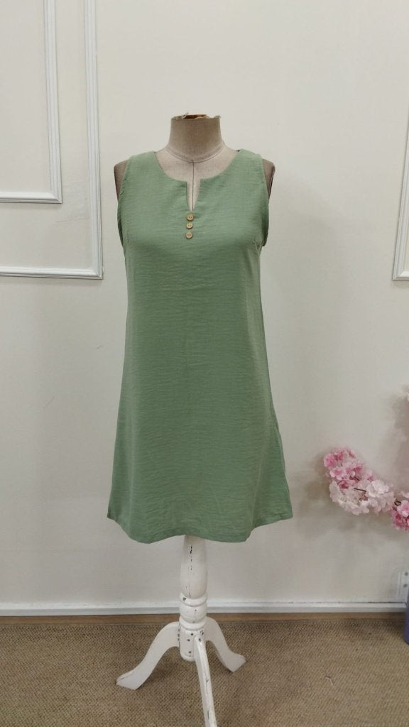 Women's Strappy V-Neck Mini Celadon Green Dress, 34328