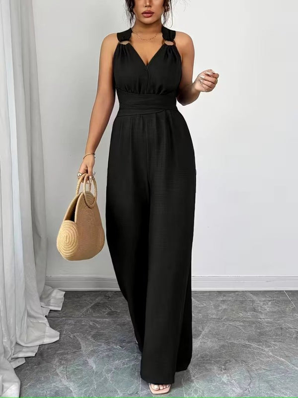 Kadın Askılı Halka Detaylı Arkadan çapraz Tulum, 31668